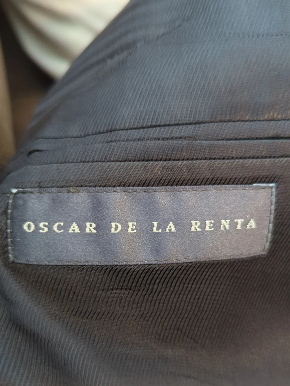 Vtg Oscar de la Renta Gray Herringbone Two-Button Sport Coat Wool Blend Sz 50R